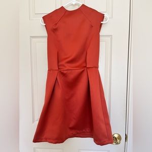 ASOS Sleeveless Satin Structured Dress, Size 4, Orange Brown